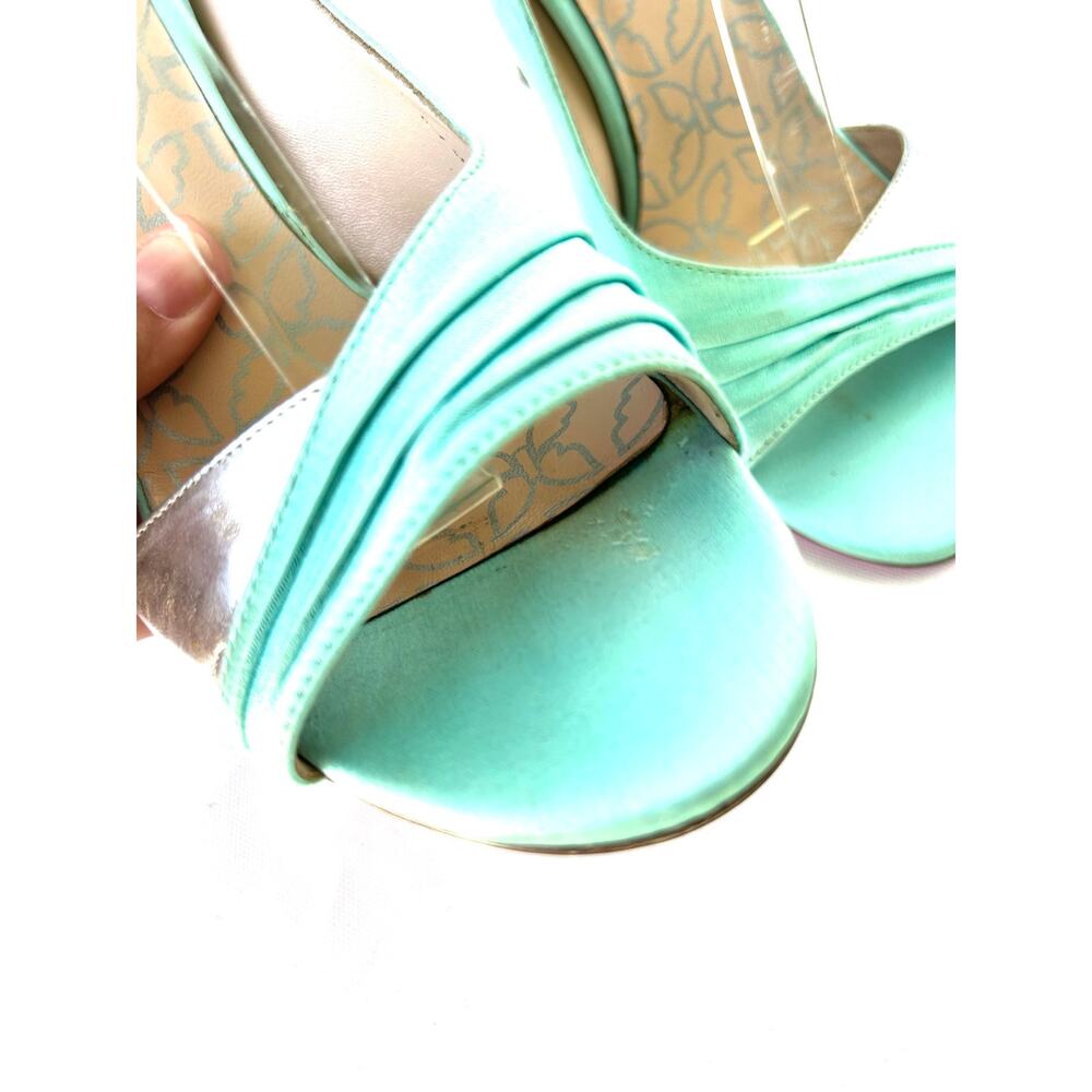 Vintage Y2K Ungaro Butterfly Charm Anklet Chain Heels Green Fairy 39.5 US 9.5 - Picture 12 of 14